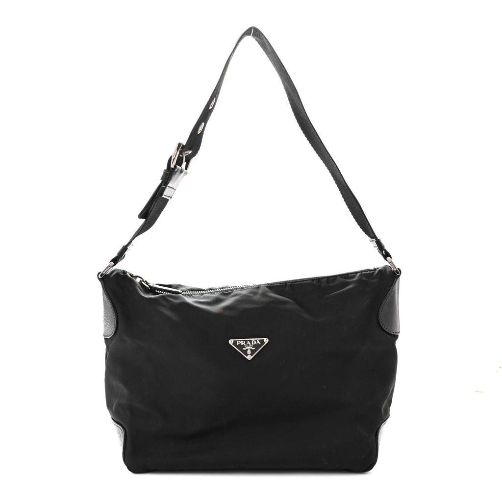 Prada Nylon Shoulder Bag  Black