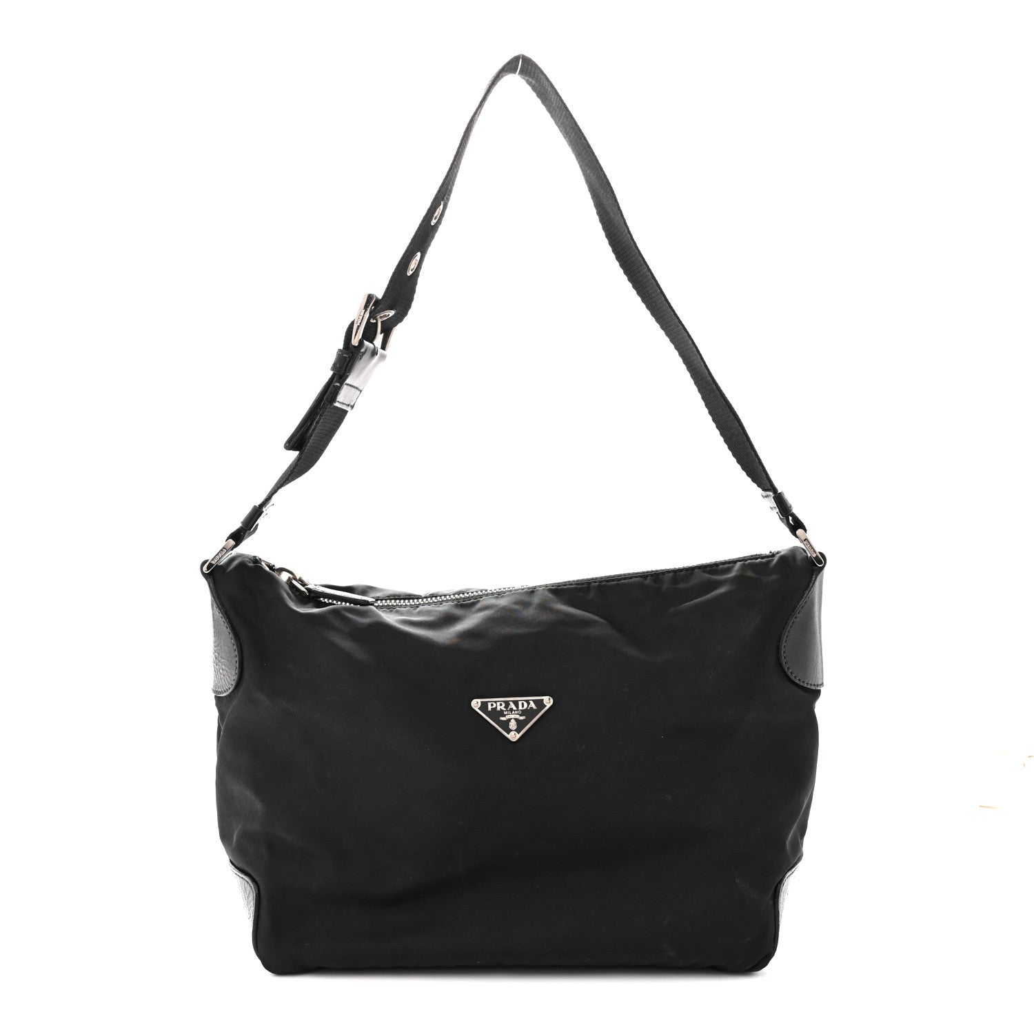 Prada Nylon Shoulder Bag  Black