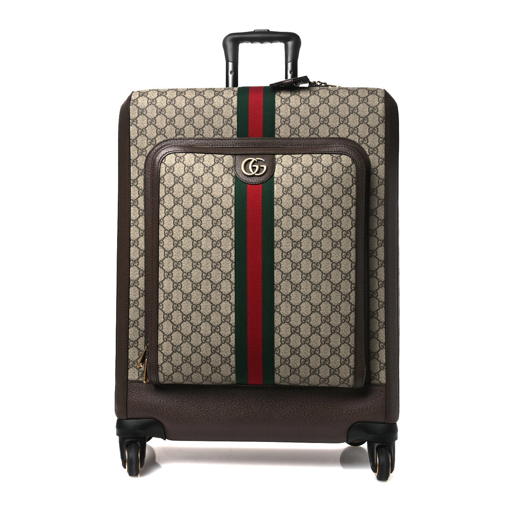 Gucci GG Supreme Monogram Web Medium Savoy Trolley Beige Ebony