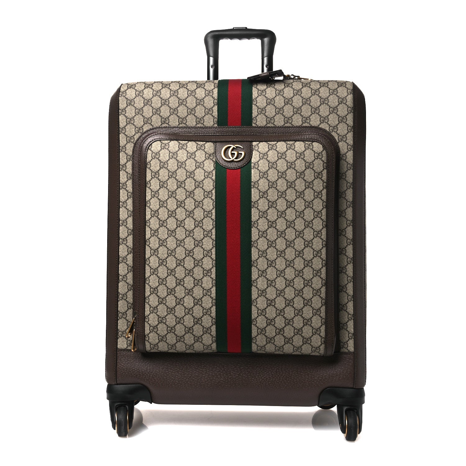 Gucci GG Supreme Monogram Web Medium Savoy Trolley Beige Ebony