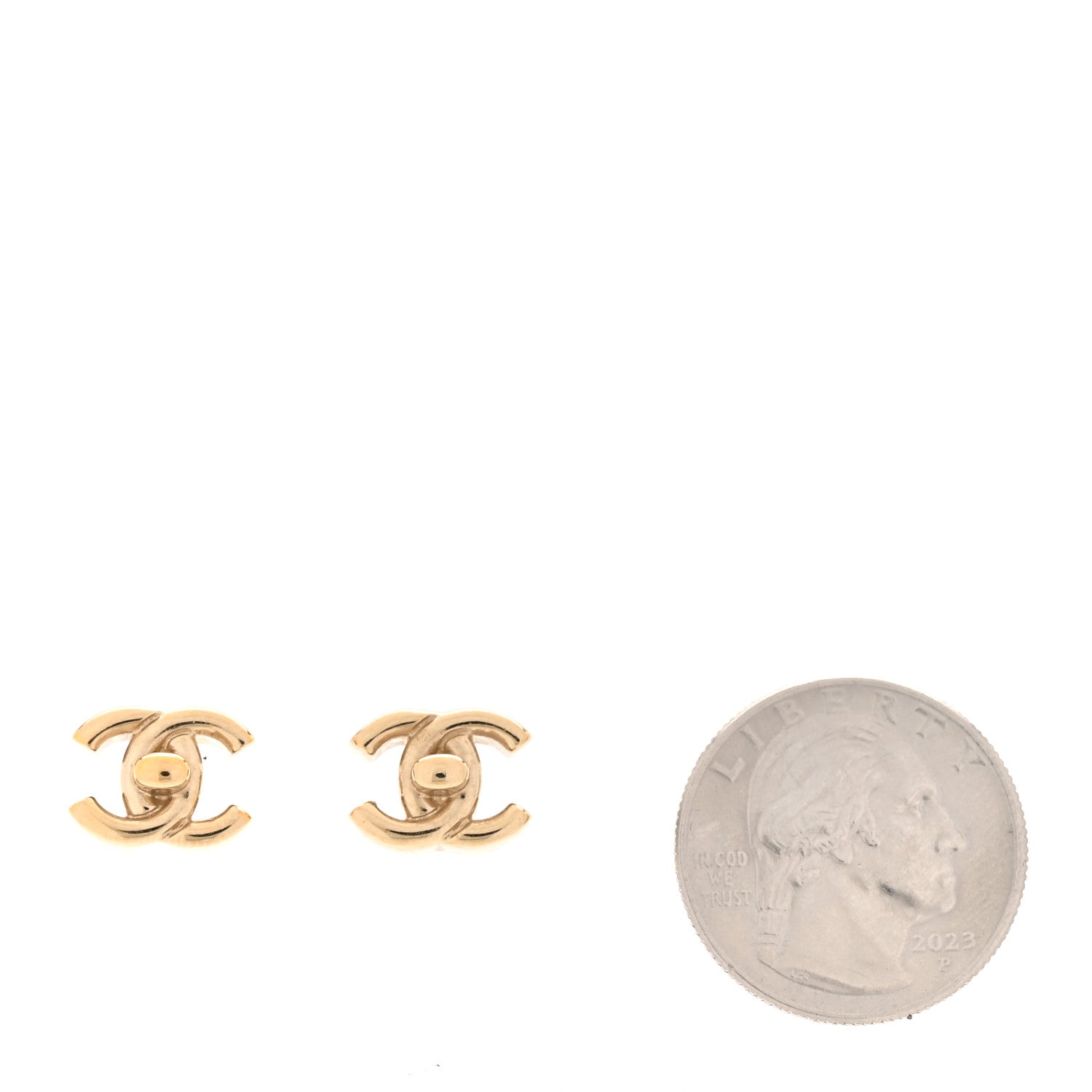 Metal CC Turnlock Earrings Gold