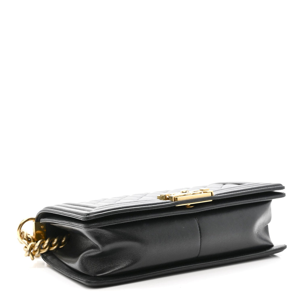 Chanel Lambskin Quilted Medium Boy Flap Black