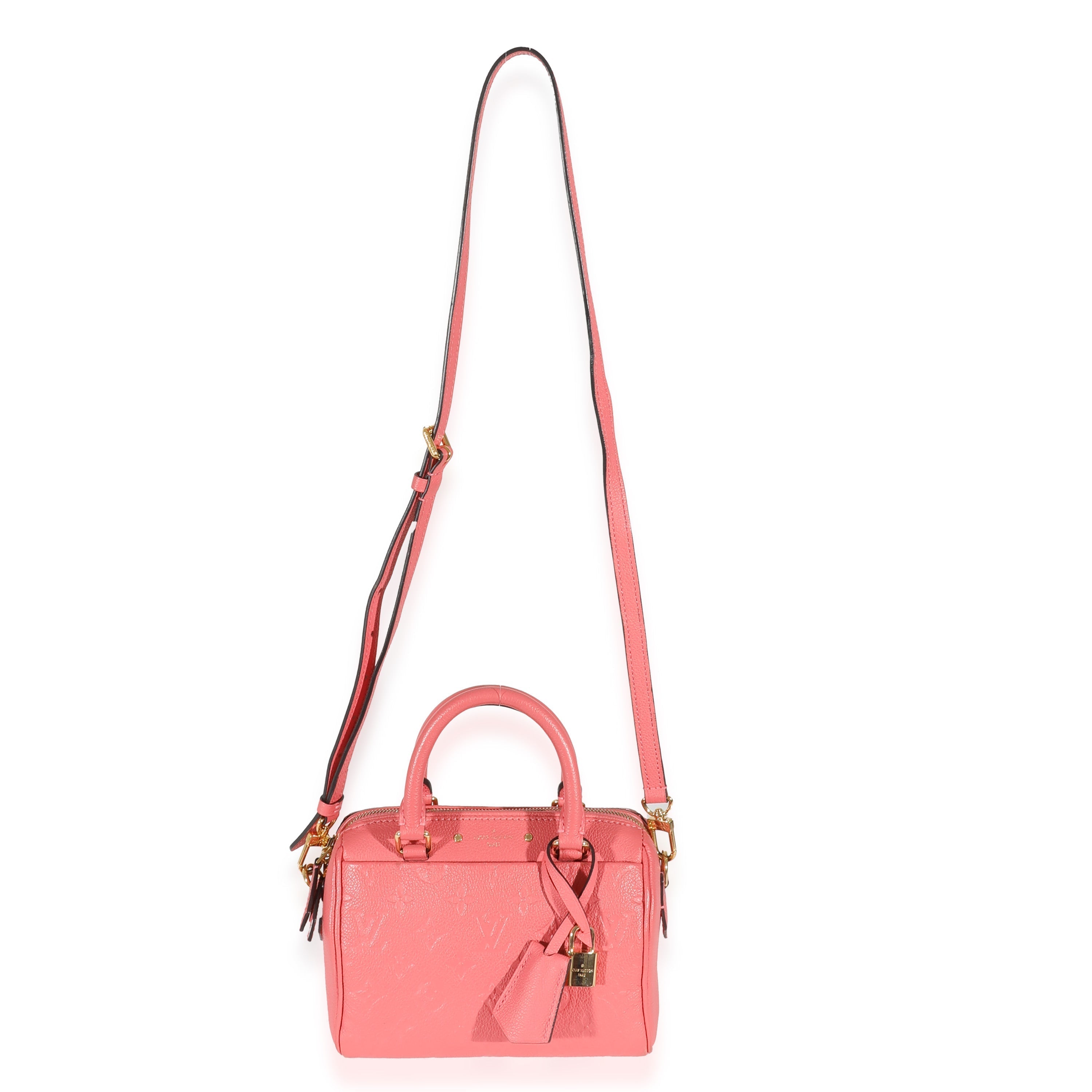 Louis Vuitton Pink Monogram Empreinte Speedy Bandoulière NM 20