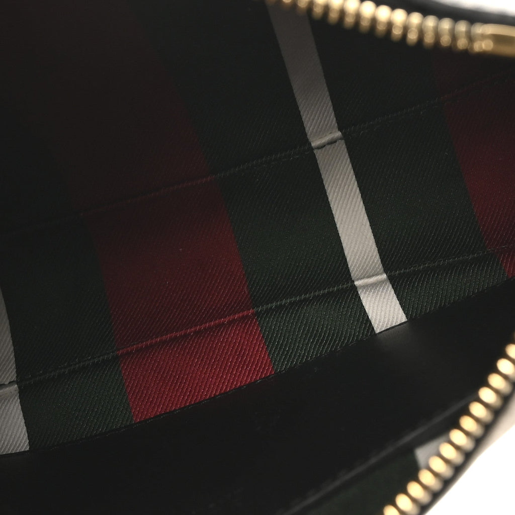 Gucci GG Supreme Monogram Textured Calfskin Small Emblem Shoulder Bag Beige Black