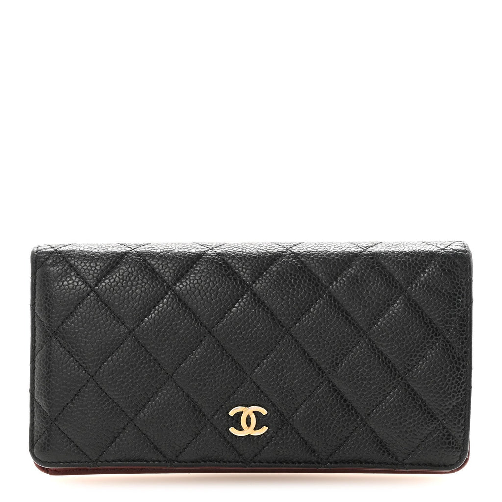 Chanel Caviar Quilted Yen Wallet Black