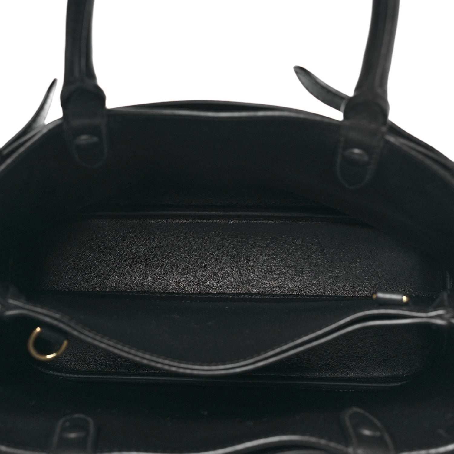 Prada Soft Grain Calfskin Small Double Belt Tote Black