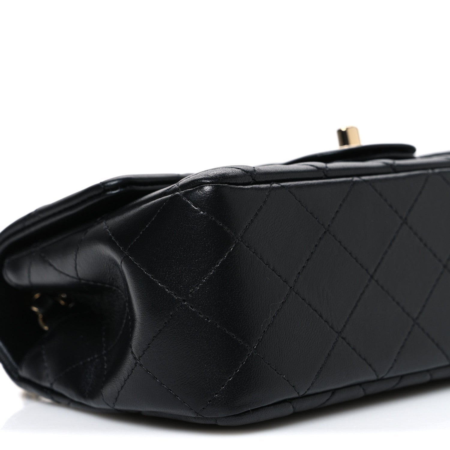 Chanel Lambskin Quilted Mini Rectangular Flap Black