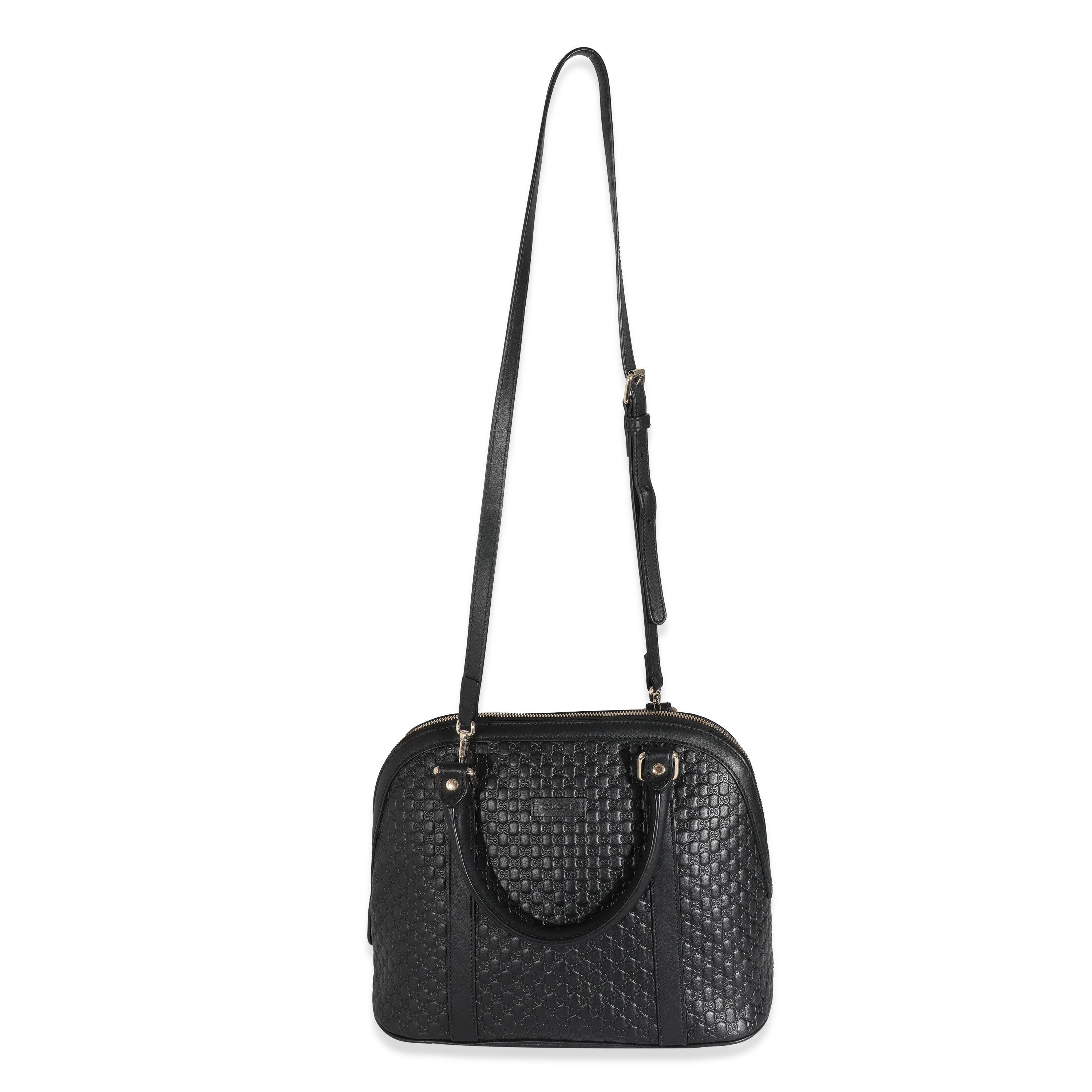 Gucci Black Microguccissima Medium Dome Satchel