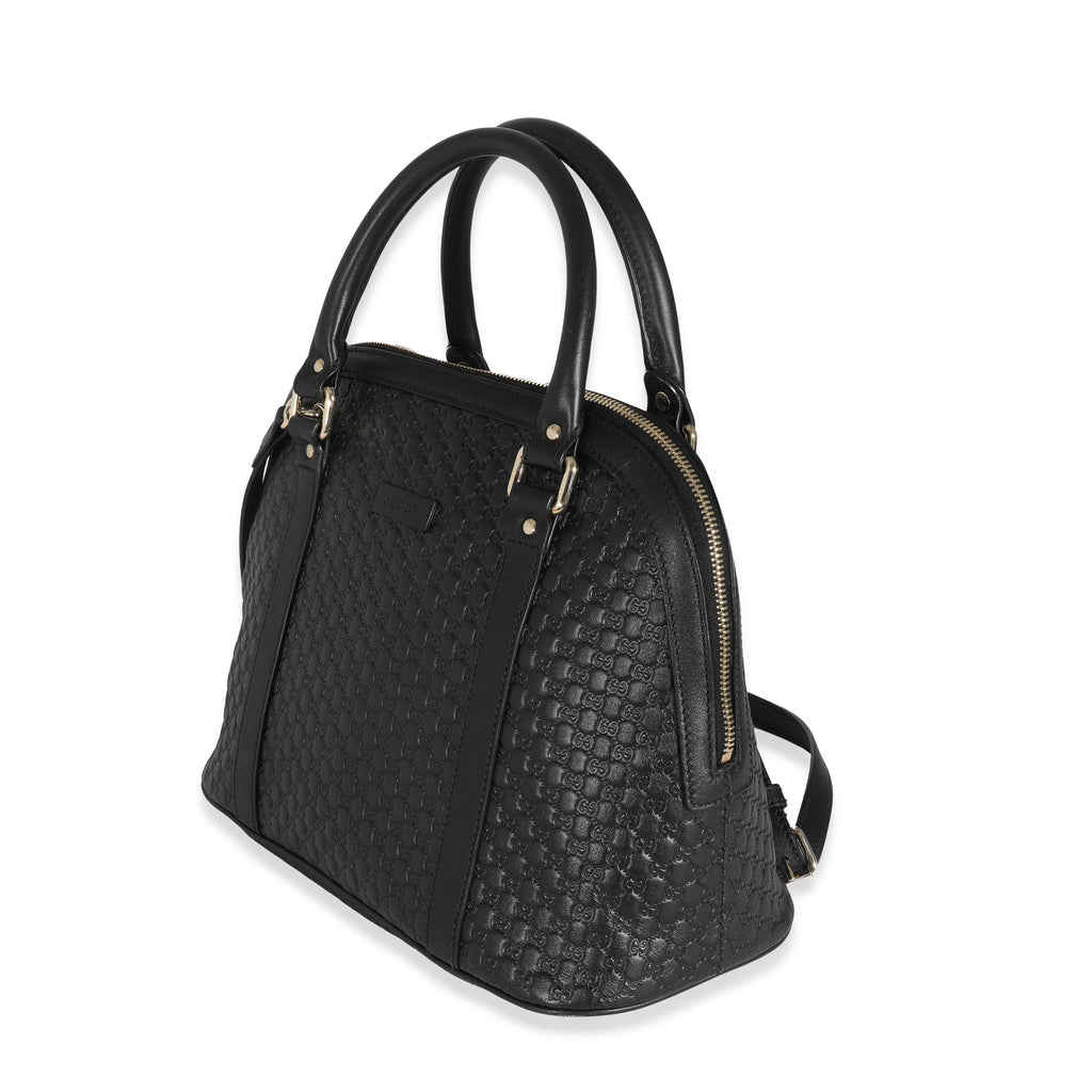 Gucci Black Microguccissima Medium Dome Satchel