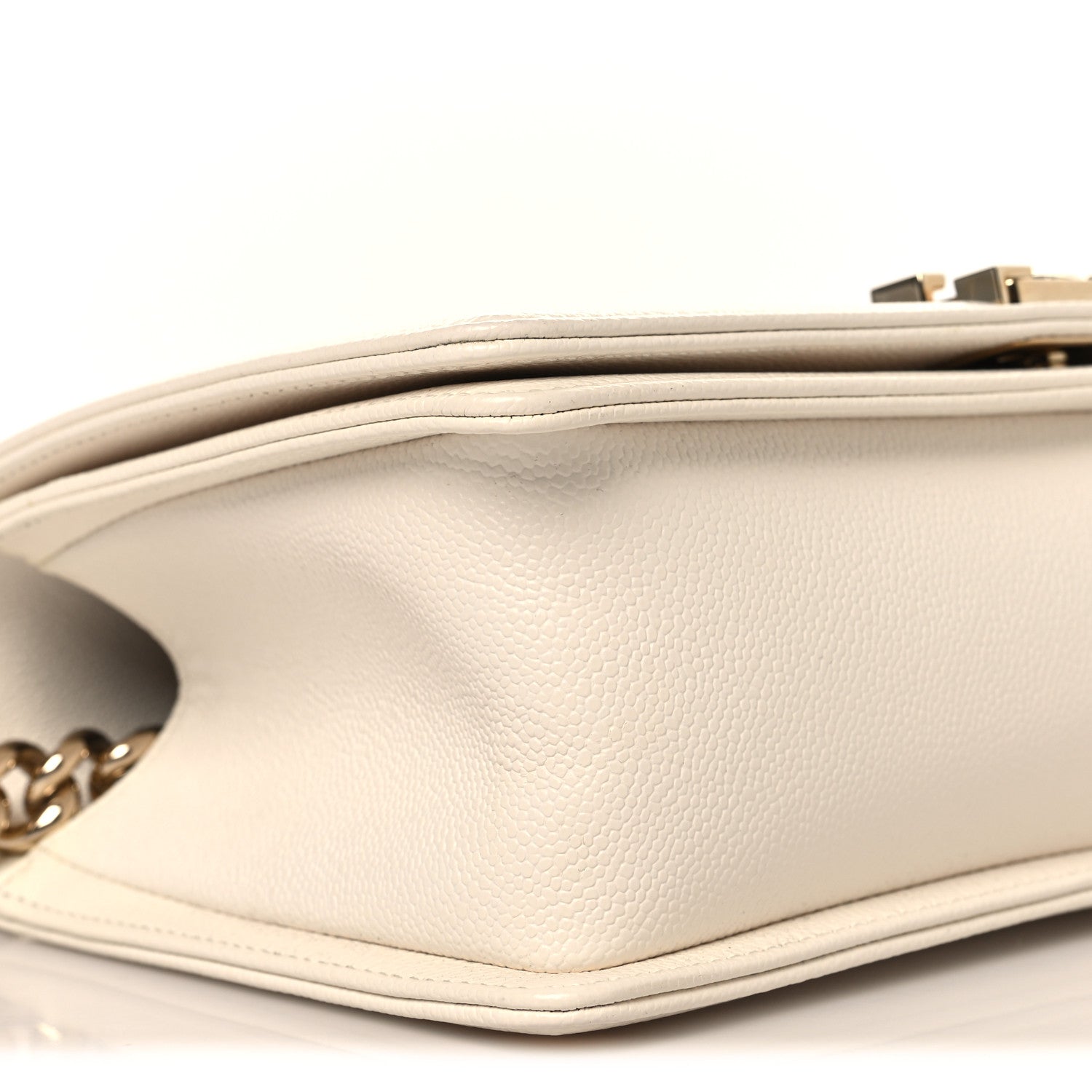Chanel Caviar Quilted Medium Boy Flap White