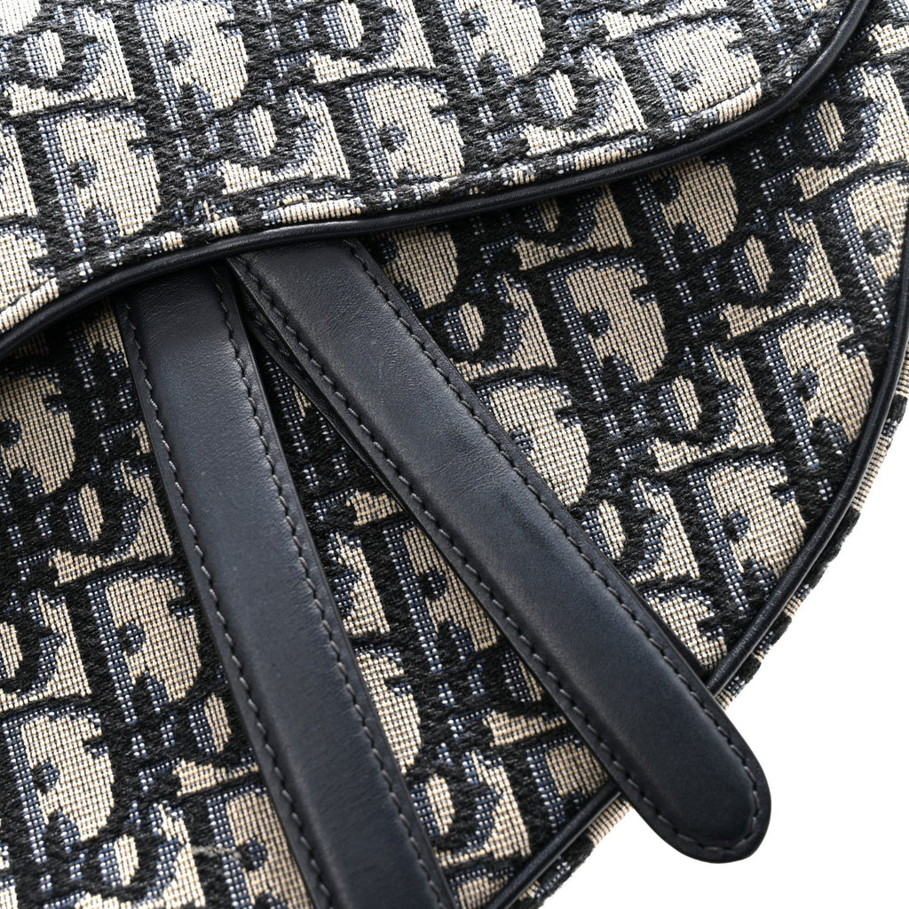 Christian Dior Oblique Saddle Bag Blue