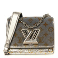 Louis Vuitton Sequins Monogram Twist Shoulder Bag PM Gold Silver