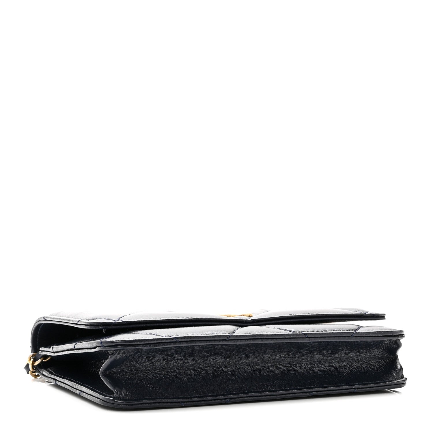 Chanel Lambskin Quilted Wallet On Chain WOC Navy