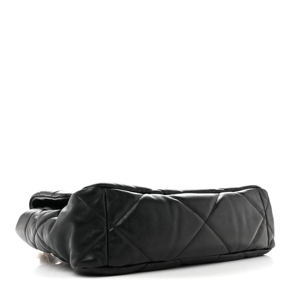 Chanel Lambskin Quilted Large Chanel 19 Flap Black