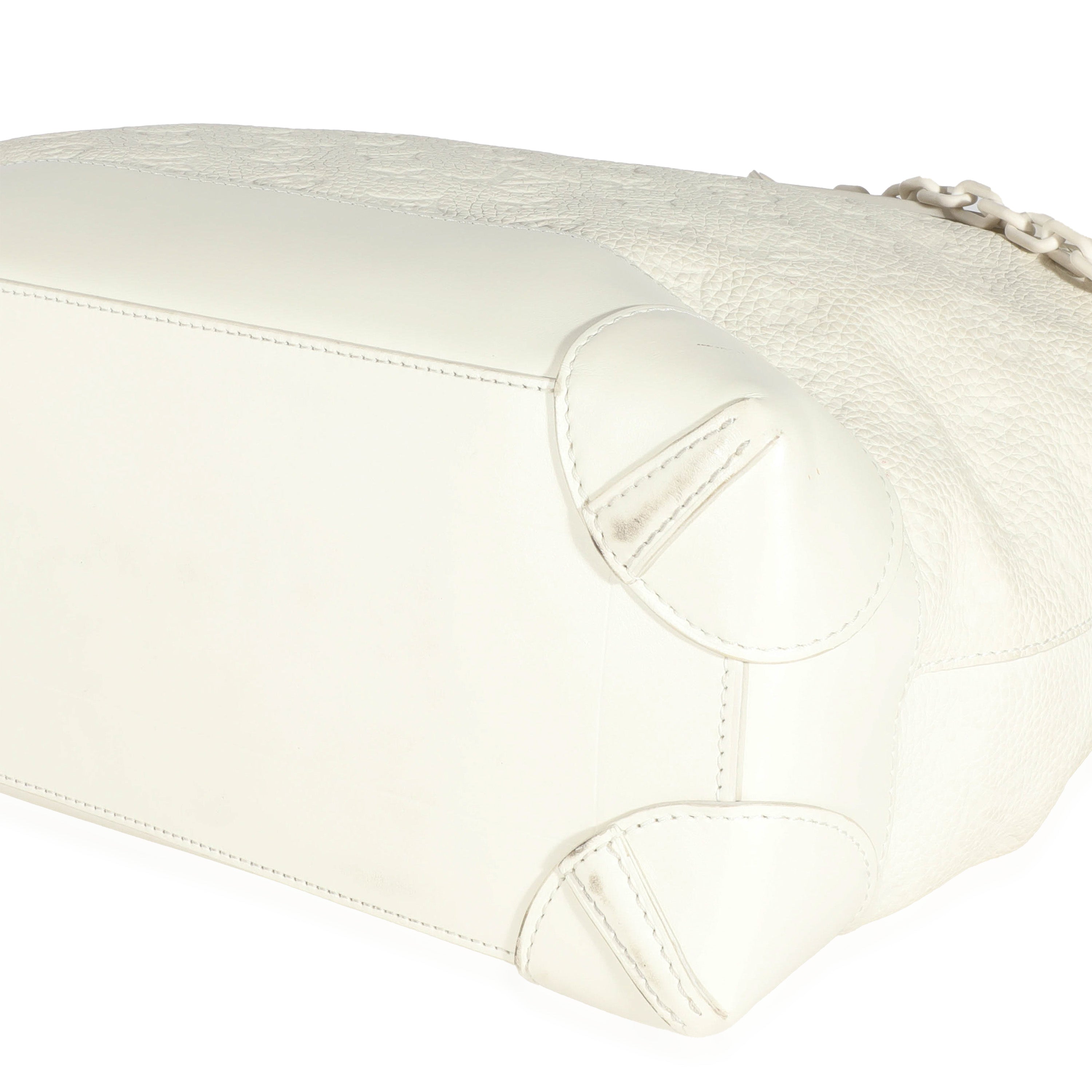 Louis Vuitton White Monogram Taurillon Leather Steamer PM