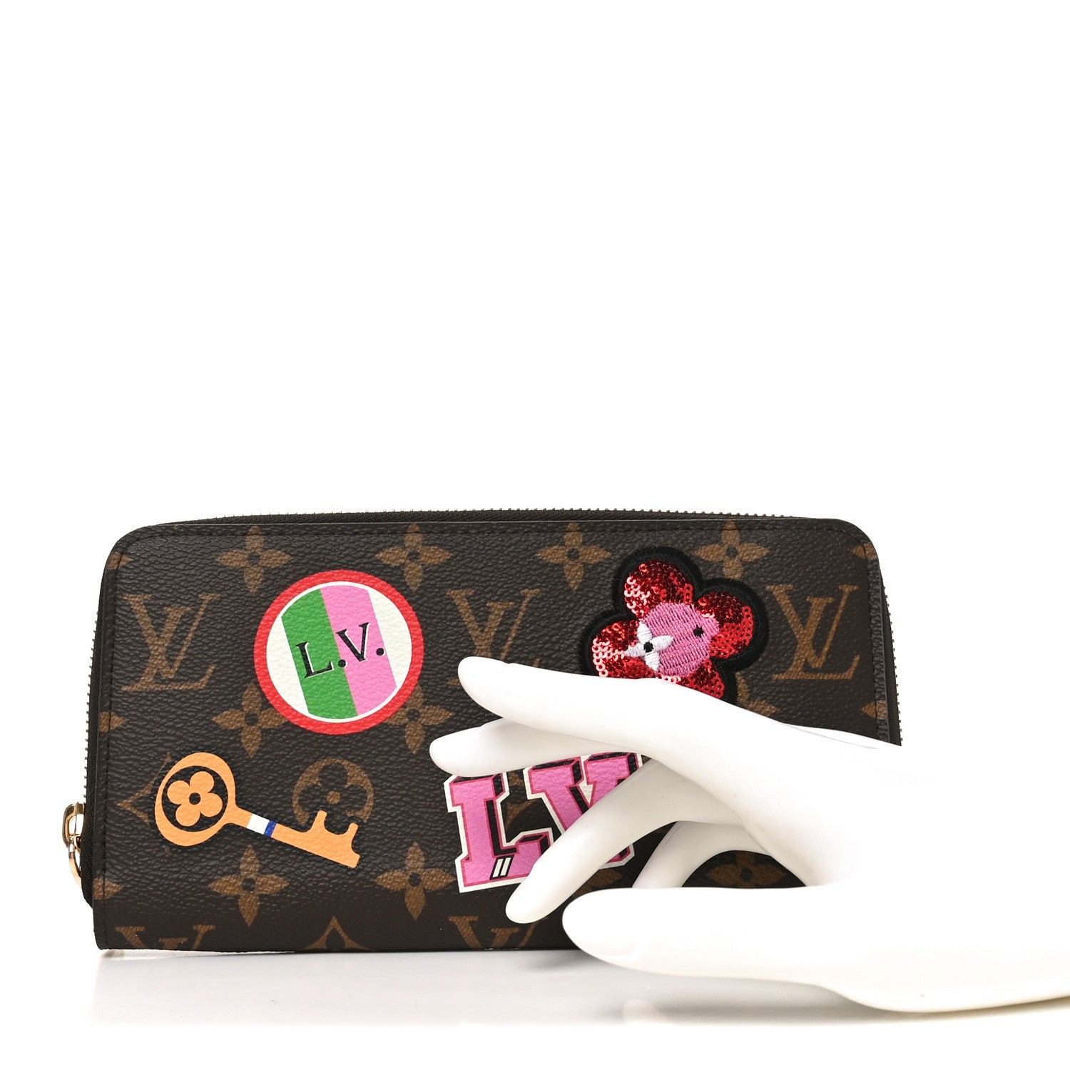 Louis Vuitton Monogram Travel Stickers Zippy Wallet