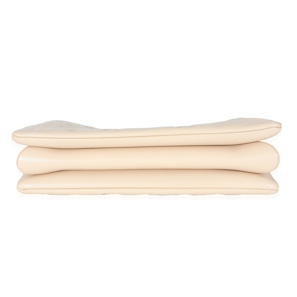 Louis Vuitton Cream Monogram Puffy Lambskin Coussin MM