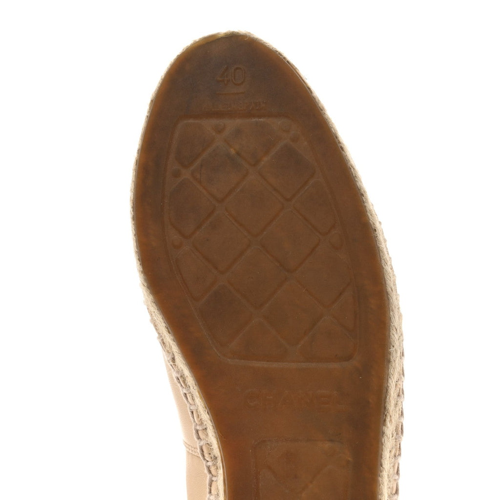 Lambskin CC Espadrilles 40 Beige Black