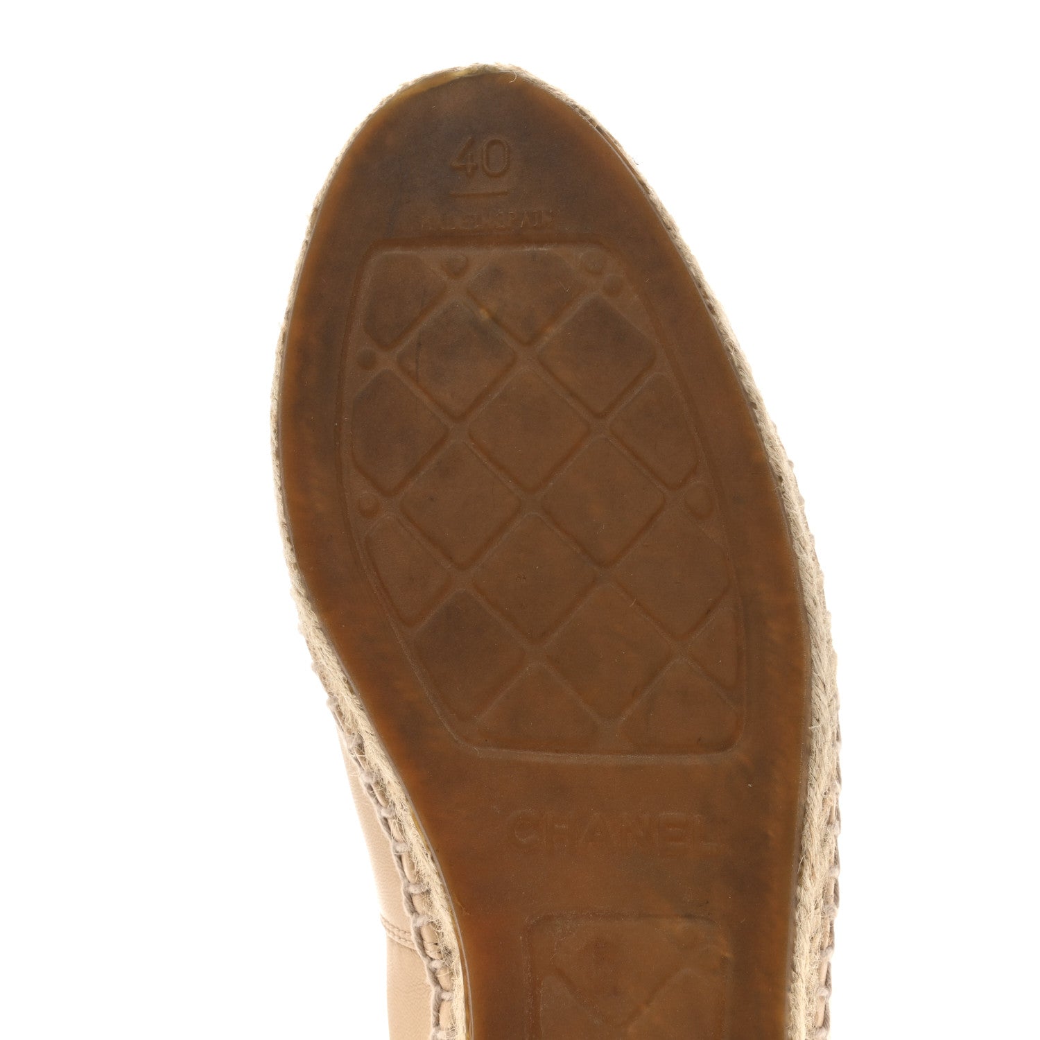 Lambskin CC Espadrilles 40 Beige Black