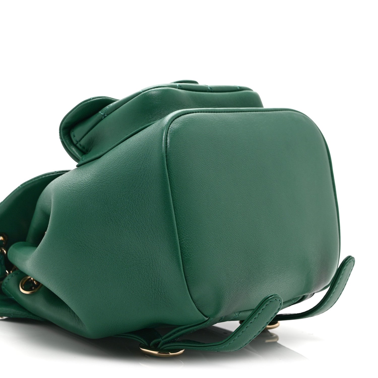Chanel Lambskin Quilted Small Duma Drawstring Backpack Green