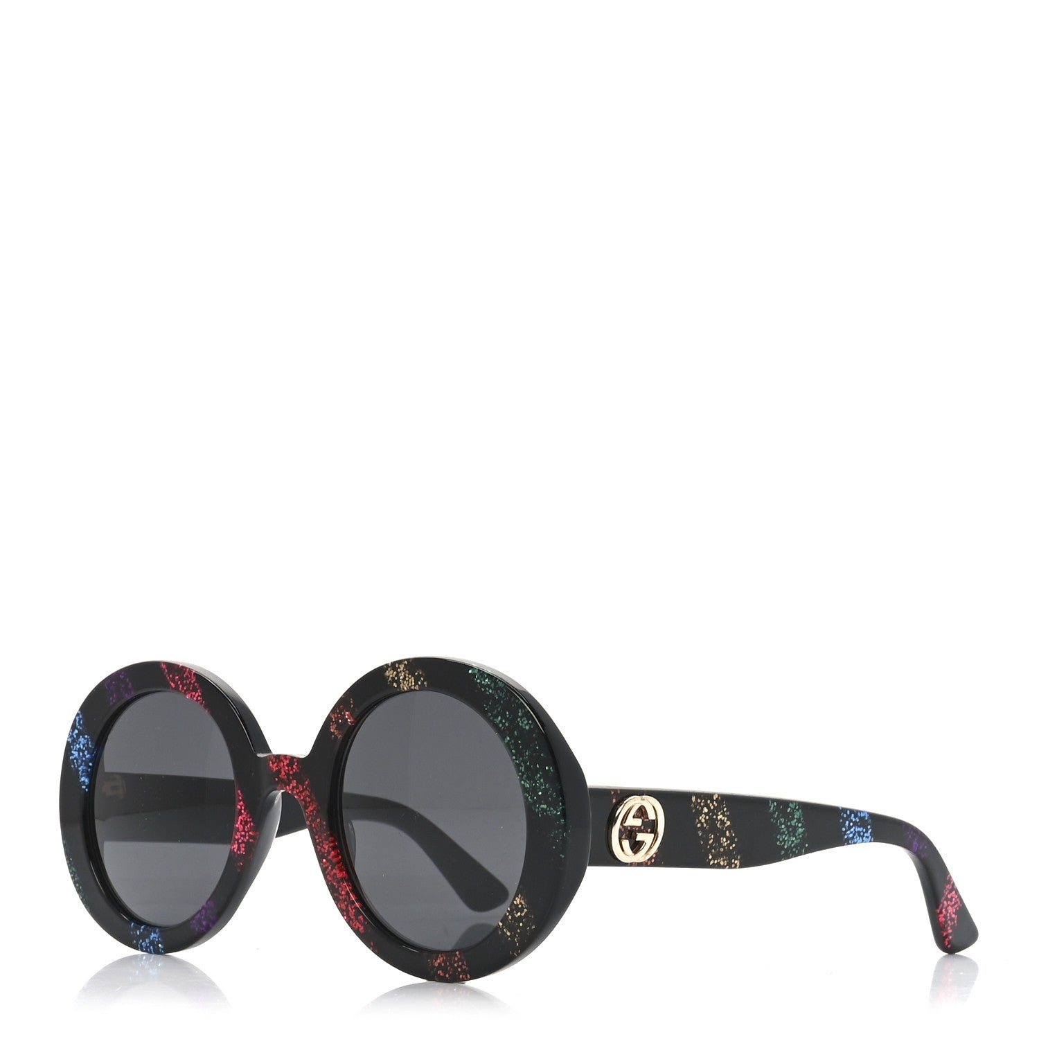 Gucci Acetate Round Glitter GG0319S Sunglasses Rainbow
