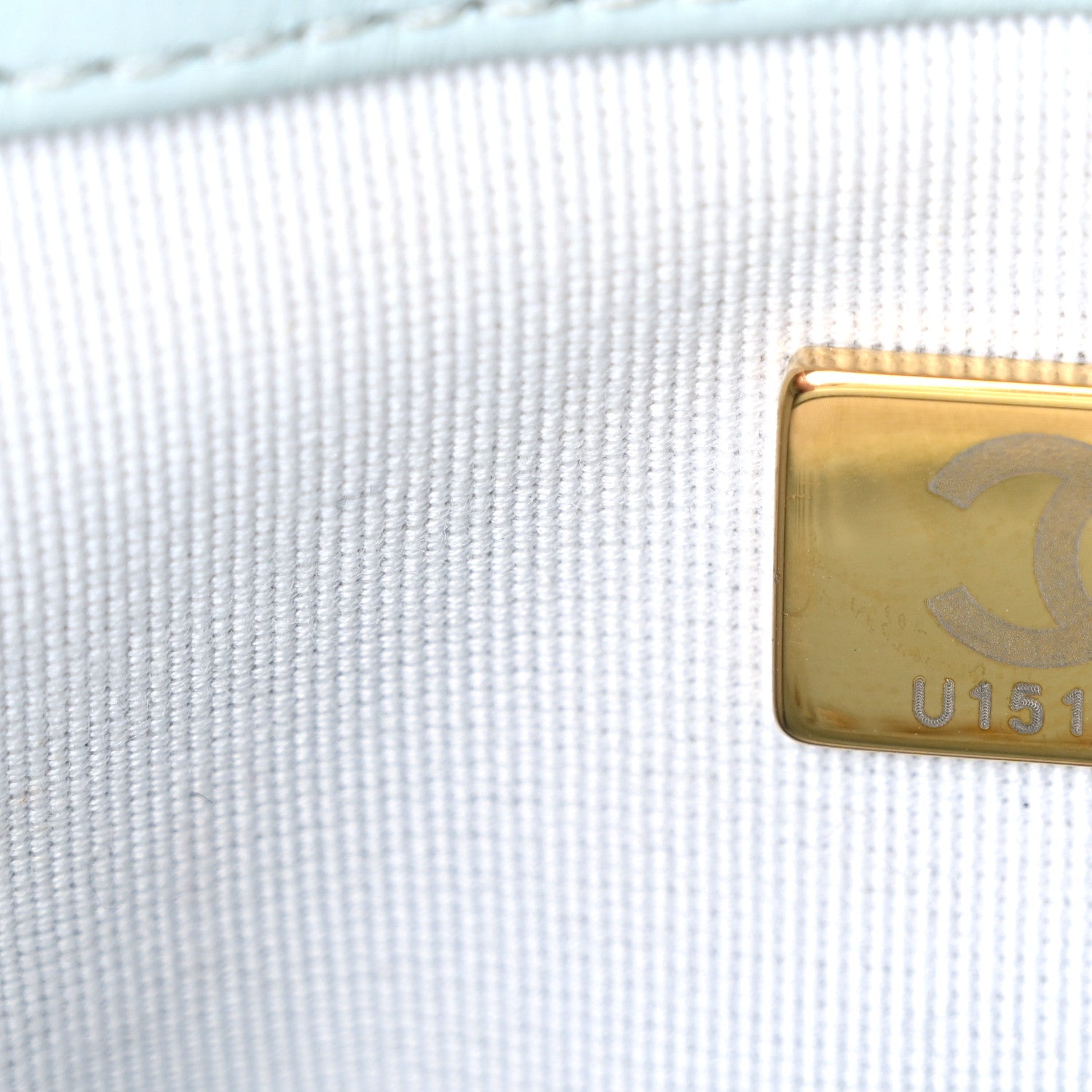 Chanel Lambskin Quilted Printed CC Mini Square Flap Light Blue