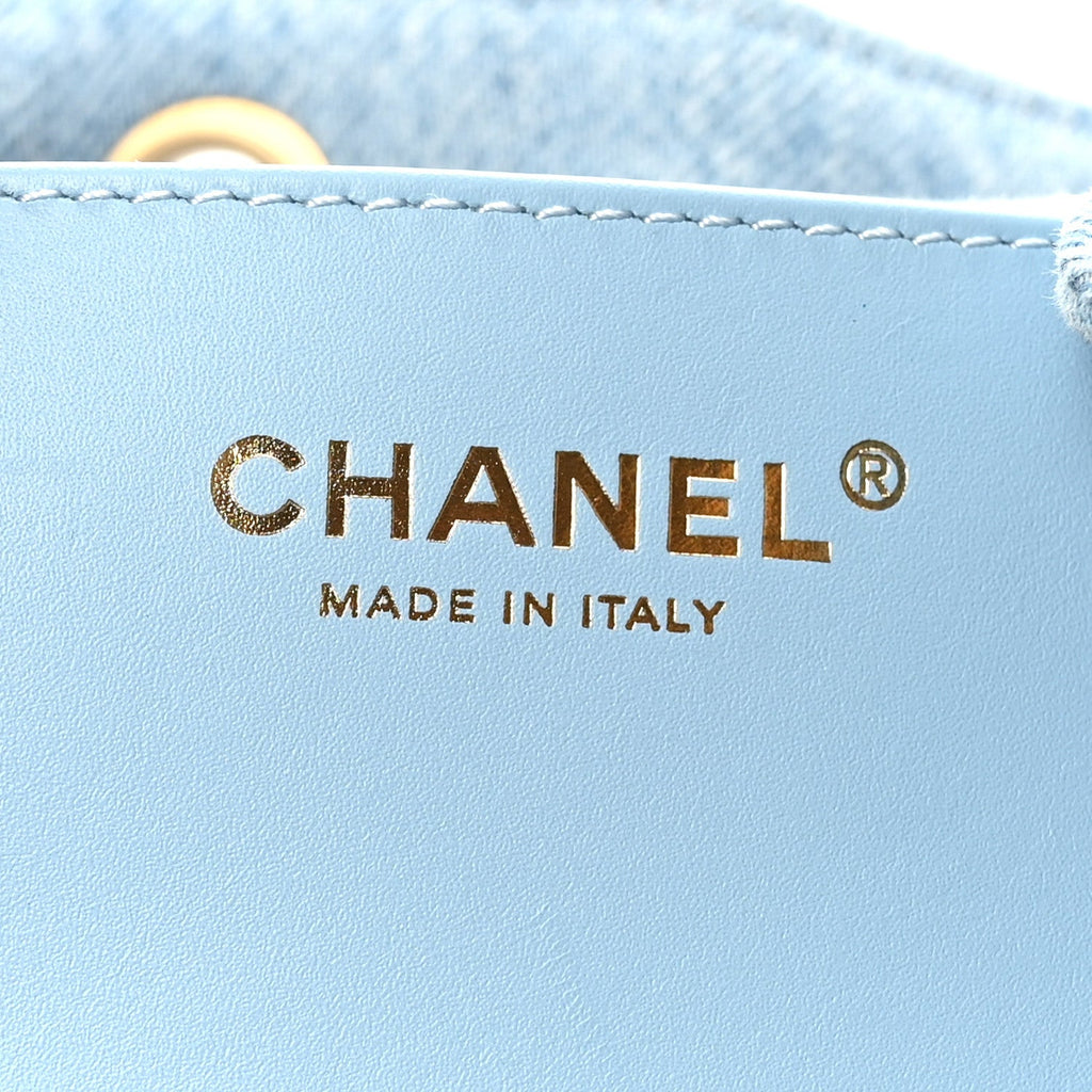 Chanel Washed Denim Quilted Medium Chanel 25 Handbag Blue