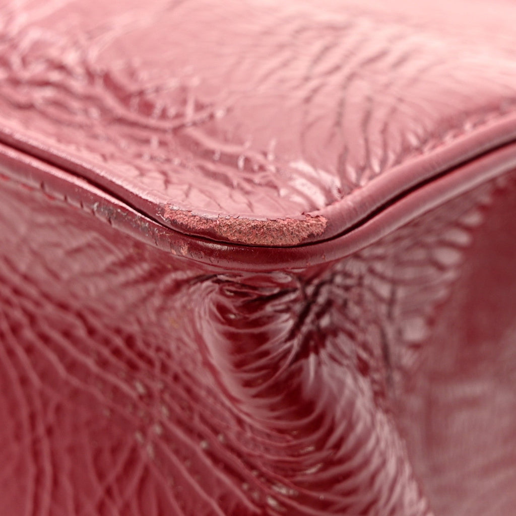 Chanel Shiny Aged Calfskin Shopping Bag Red
