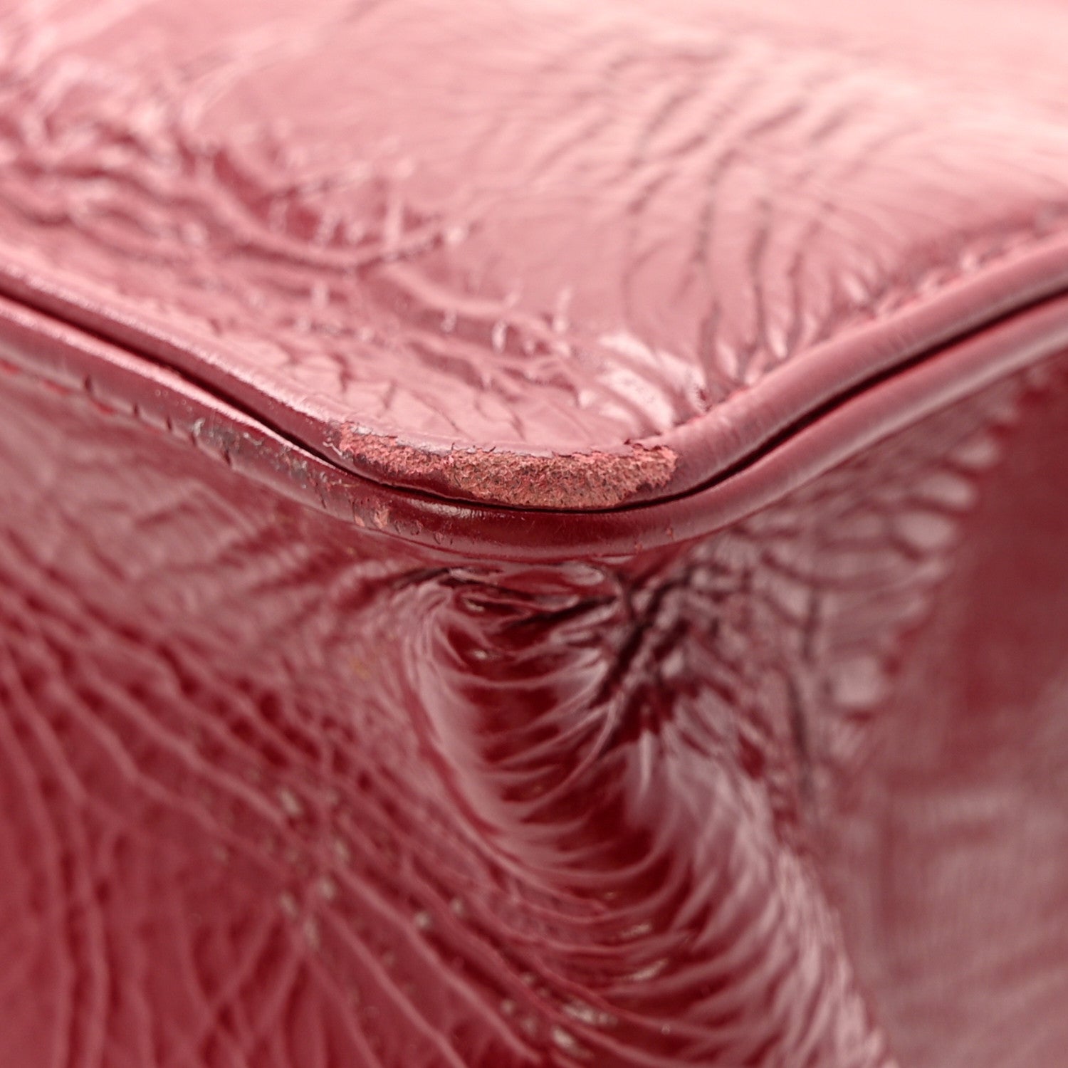 Chanel Shiny Aged Calfskin Shopping Bag Red