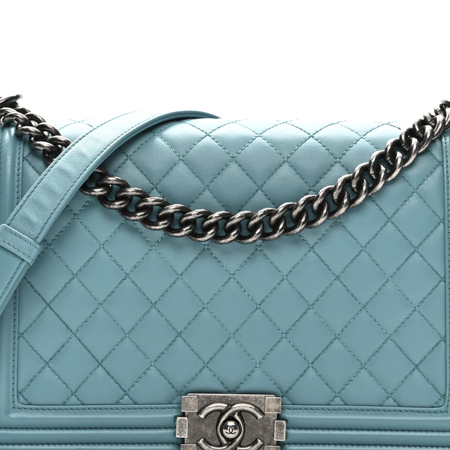 Chanel Calfskin Quilted New Medium Boy Flap Blue