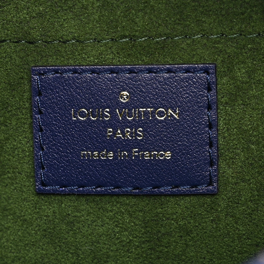 Louis Vuitton Lambskin Embossed Monogram Square Bag Blue Green