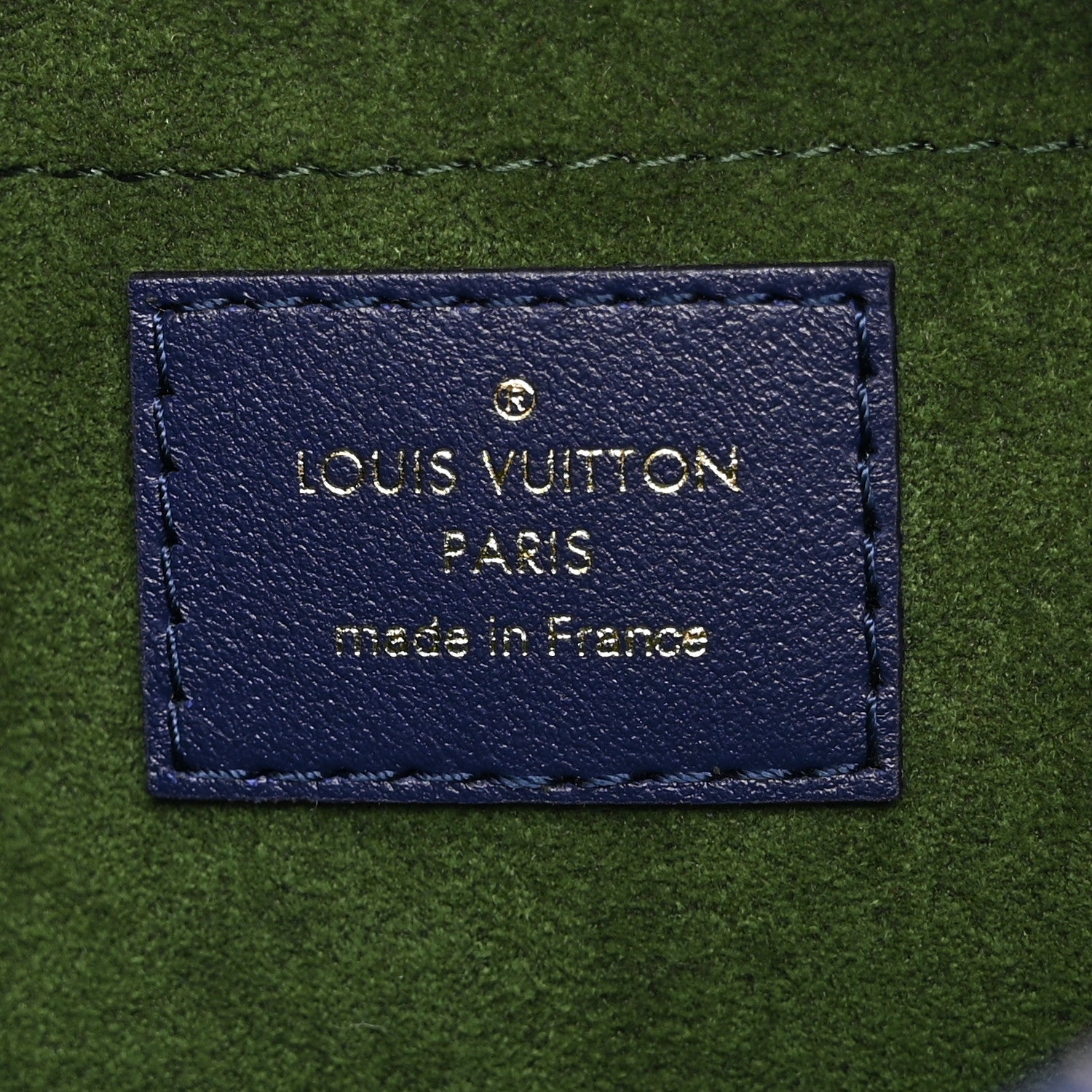 Louis Vuitton Lambskin Embossed Monogram Square Bag Blue Green