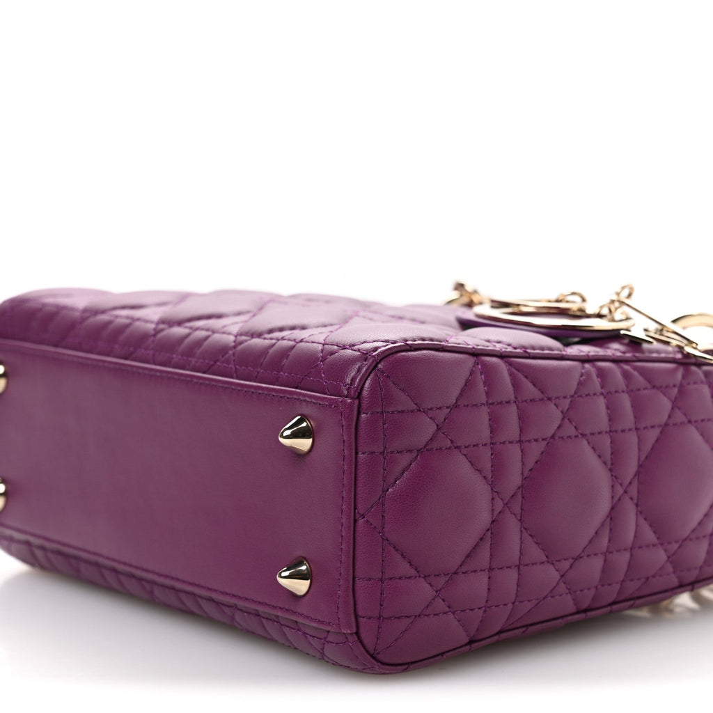 Christian Dior Lambskin Cannage Small My ABCDior Lady Dior Purple