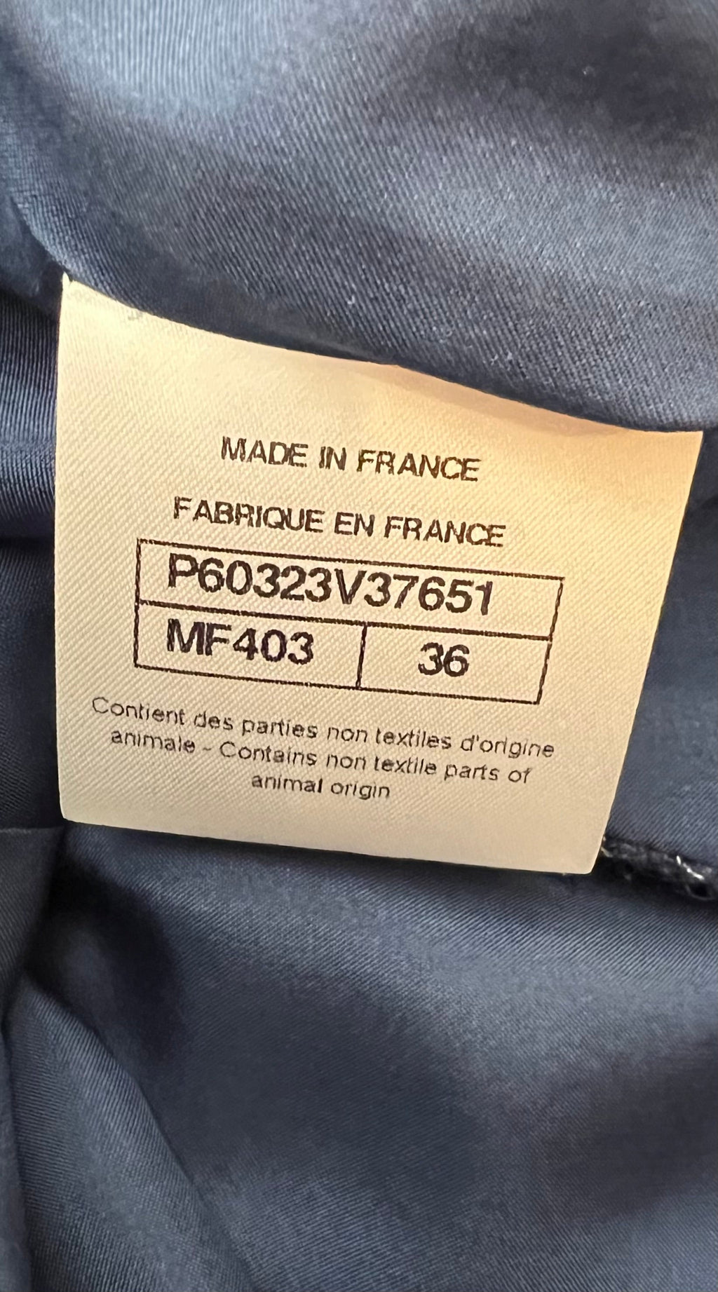 Chanel Cruise 2019 Blue Tweed Cropped Jacket and Trousers Set with CC Logo Buttons and Black Leather Trims Size FR 36/38 (UK 8/10)