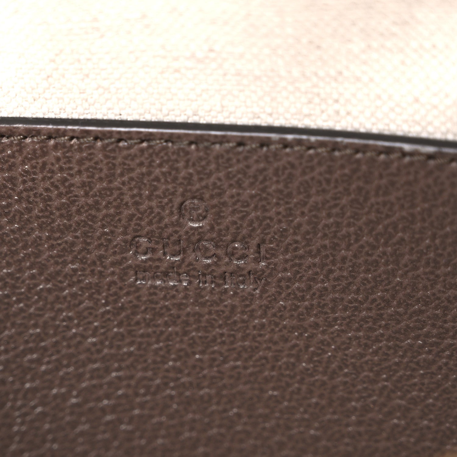 Gucci GG Supreme Monogram Textured Dollar Calfskin Web Mini Ophidia Top Handle Bag Beige Ebony New Acero