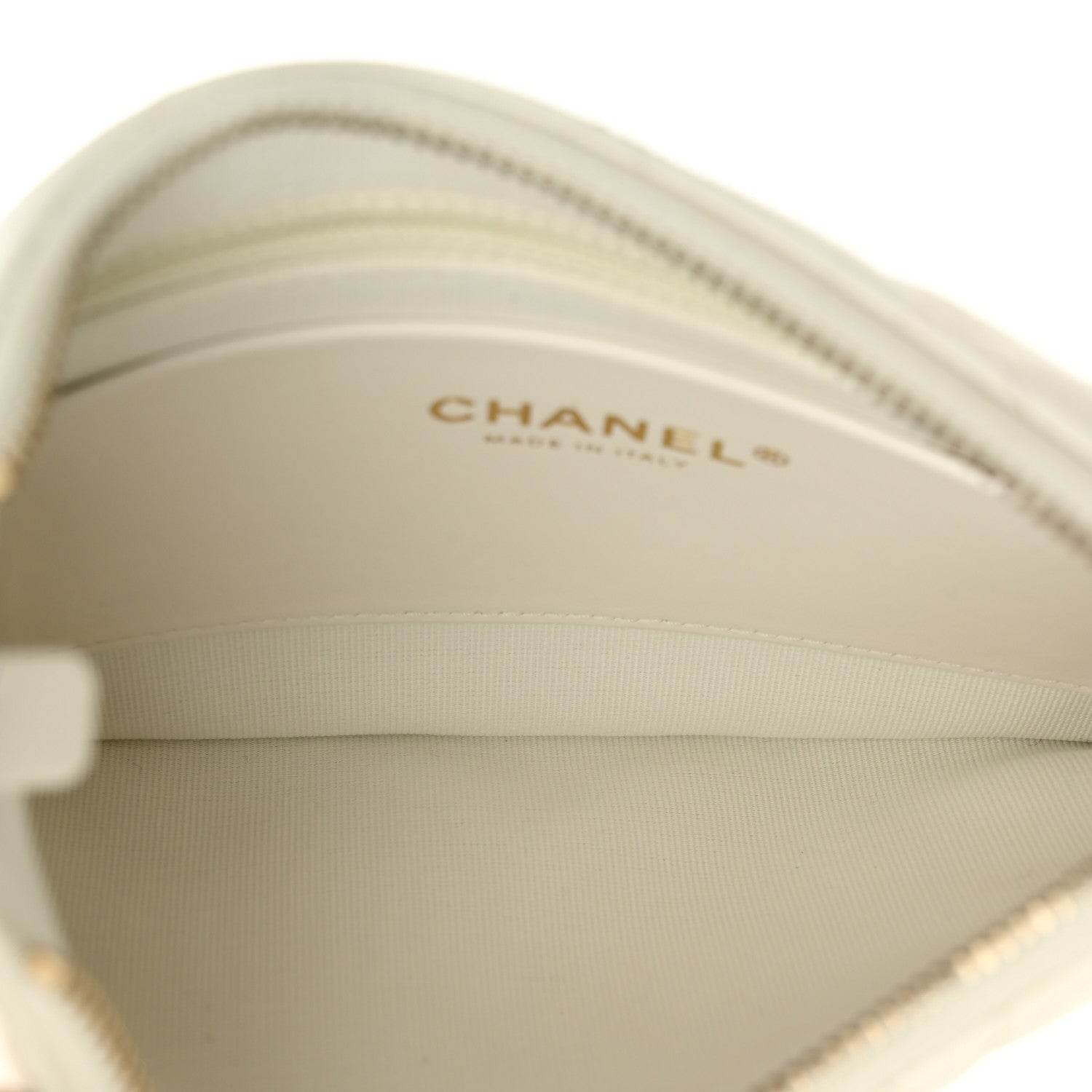 Chanel Shiny Crumpled Lambskin Quilted Trendy Chain Around Hobo White