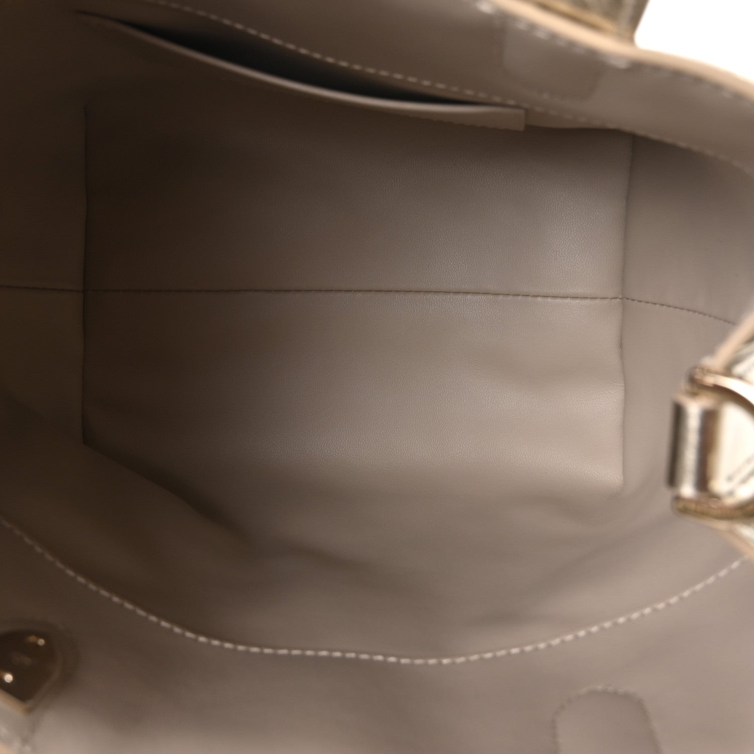 Christian Dior Metallic Calfskin Macrocannage Small Toujours Vertical Tote Gold