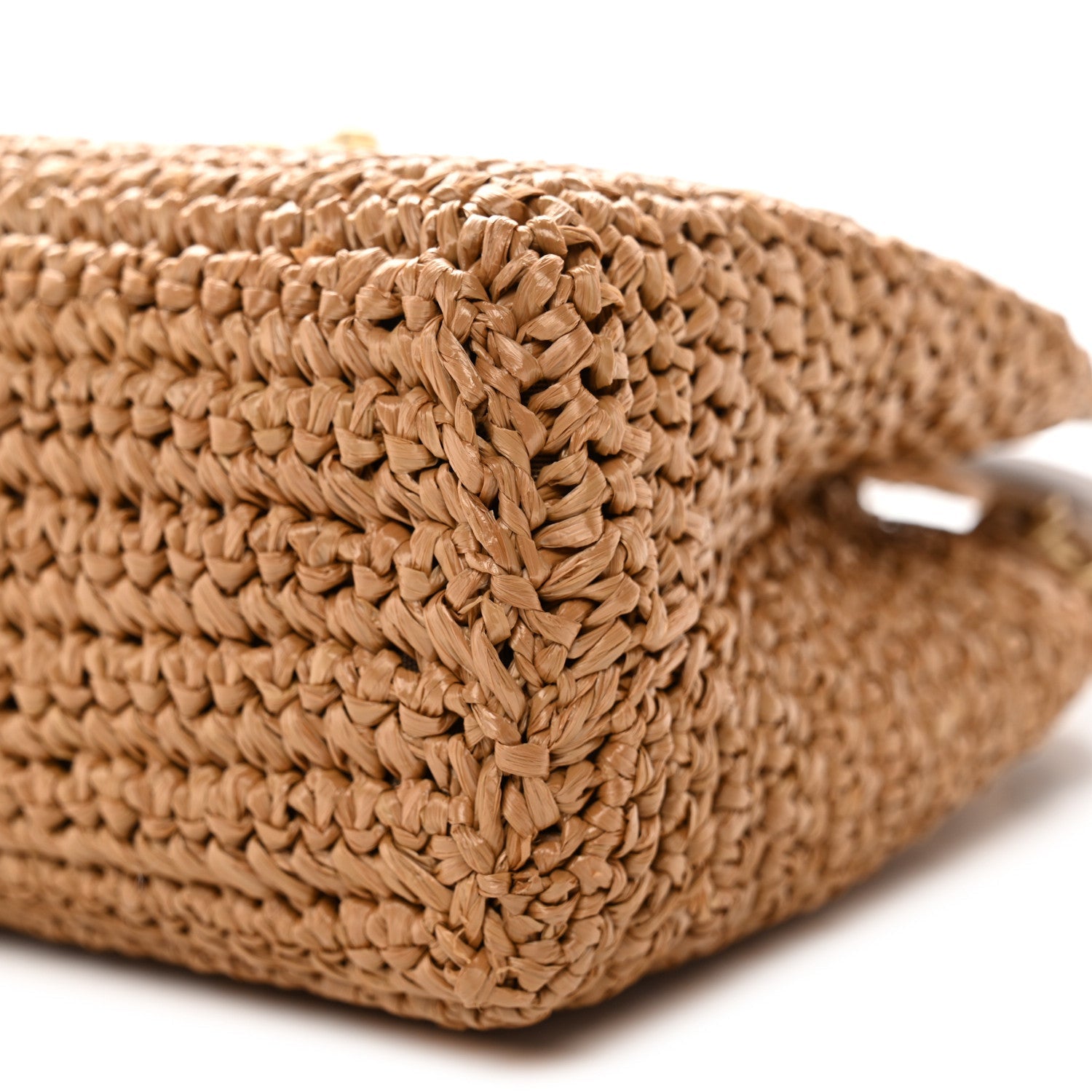 Chanel Braided Raffia Nano Kelly Flap Bag Dark Beige