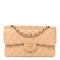 Chanel Caviar Quilted Small Double Flap Beige