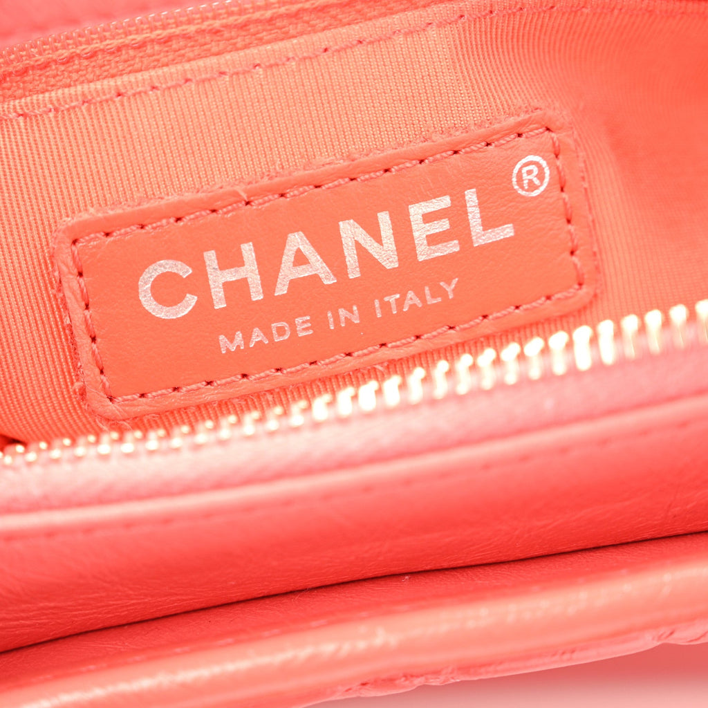 Chanel Aged Calfskin Quilted Small Gabrielle Hobo Pink