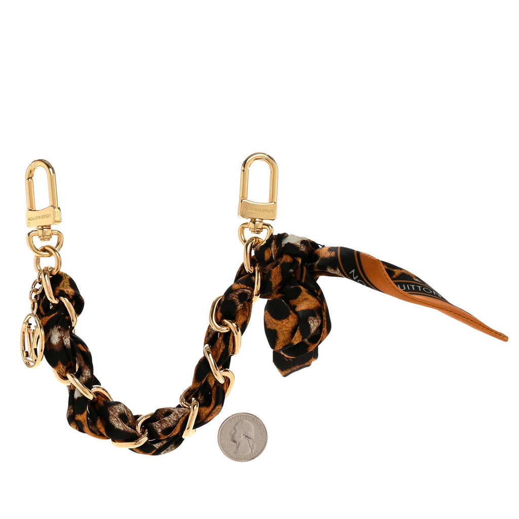 Louis Vuitton Silk Braided Leopard Bag Charm Multicolor