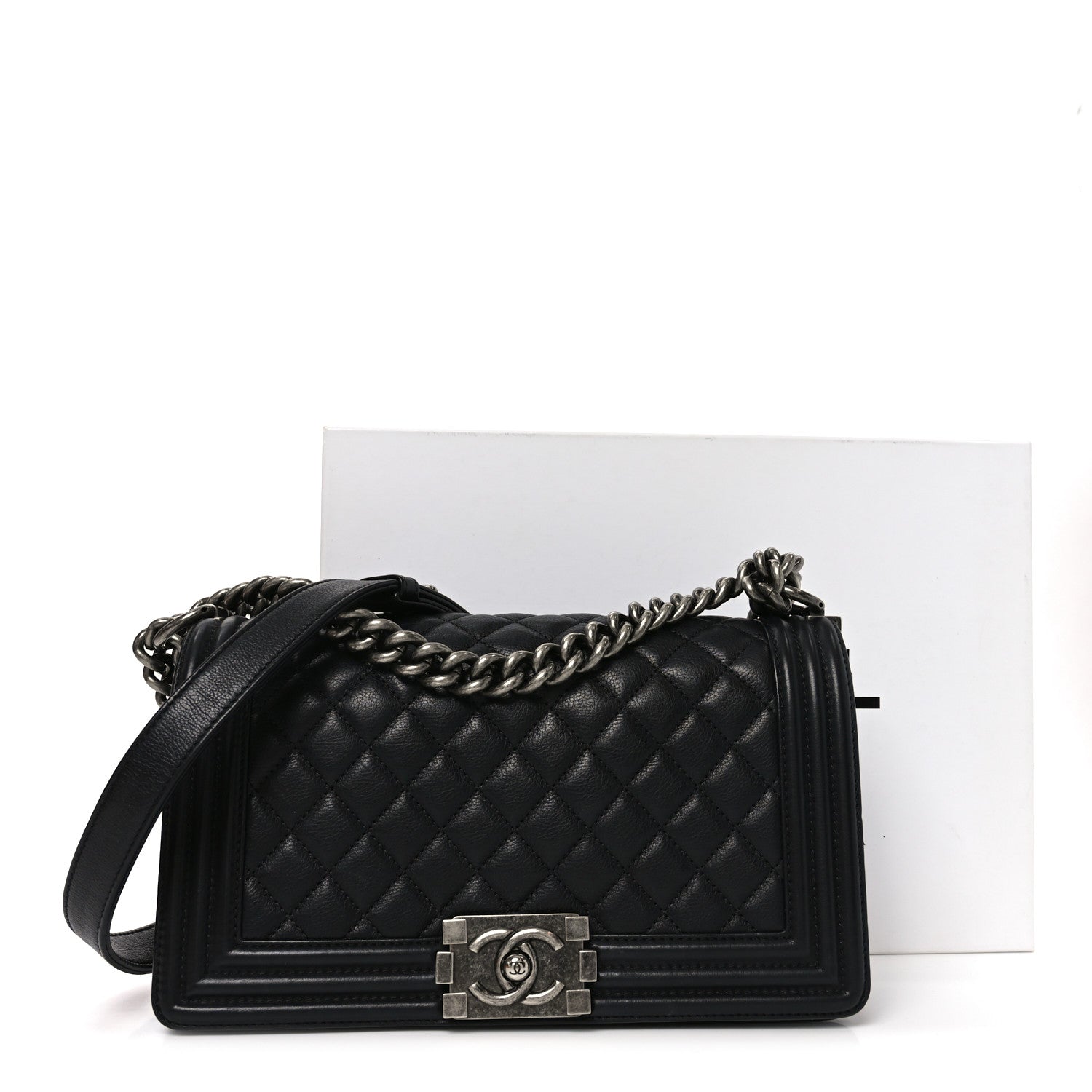 Chanel Calfskin Quilted Medium Boy Flap Black