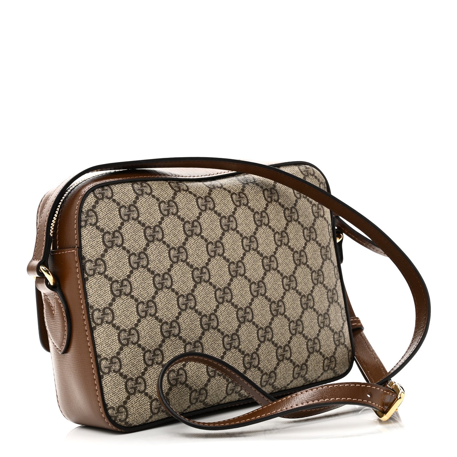 Gucci GG Supreme Monogram Small Horsebit 1955 Shoulder Bag Beige Brown Sugar