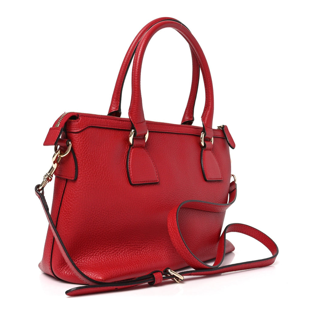 Gucci Dollar Calfskin GG Charm Satchel Red