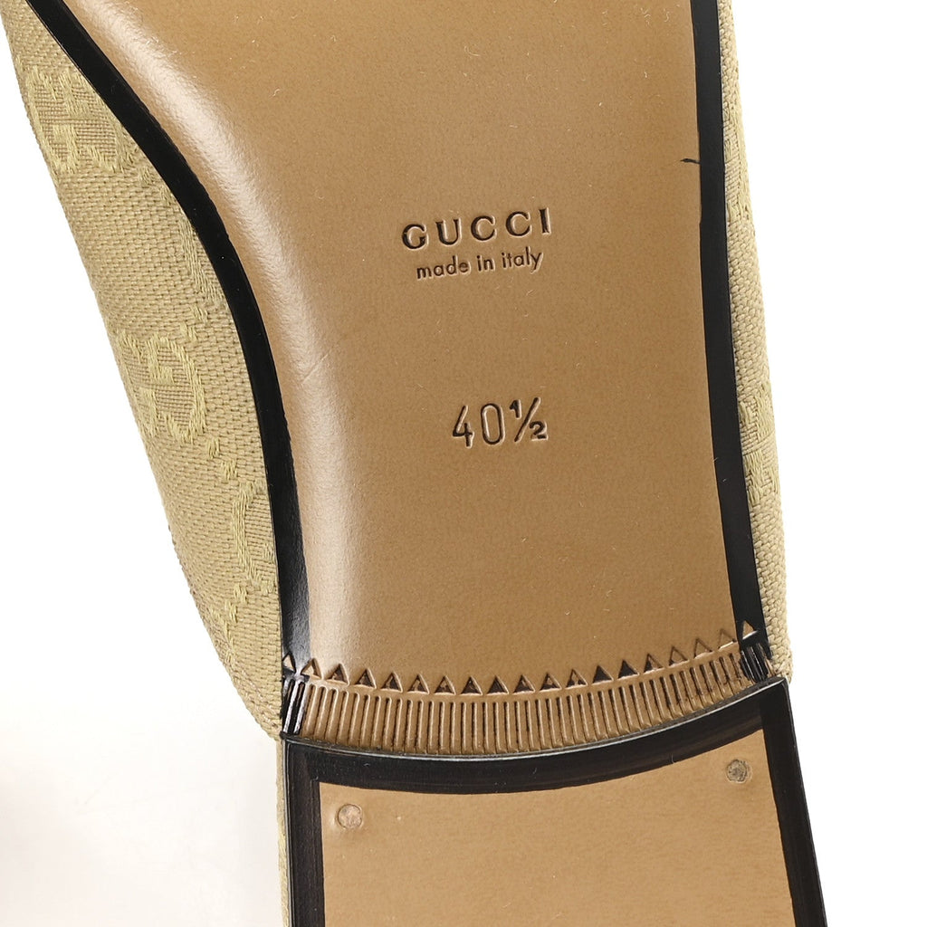 Gucci GG Monogram Canvas Womens Princetown Slippers 40.5 Egypt Salt