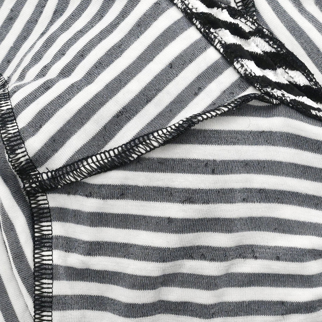Chanel 2010 Round Neck Top Stripe Black White #38