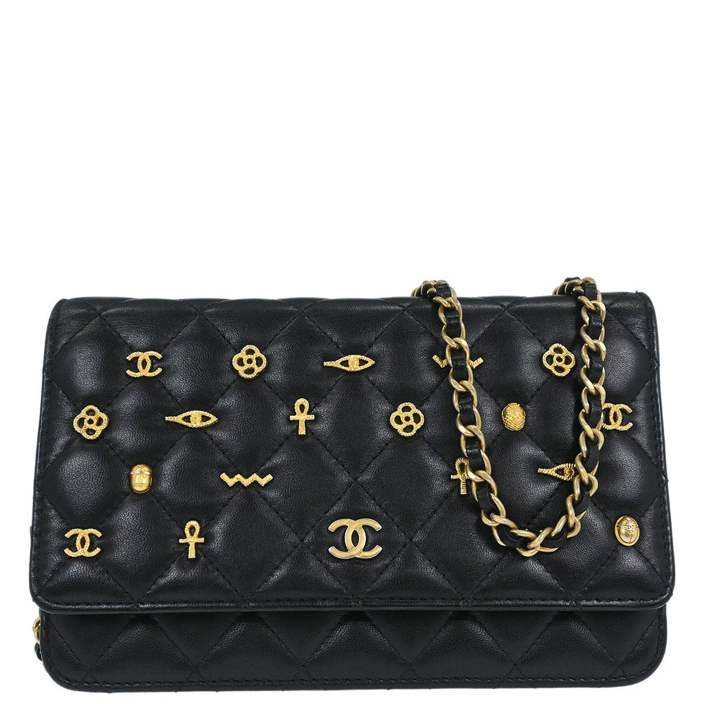 Chanel 2019 Black Lambskin Classic WOC Wallet on Chain Bag