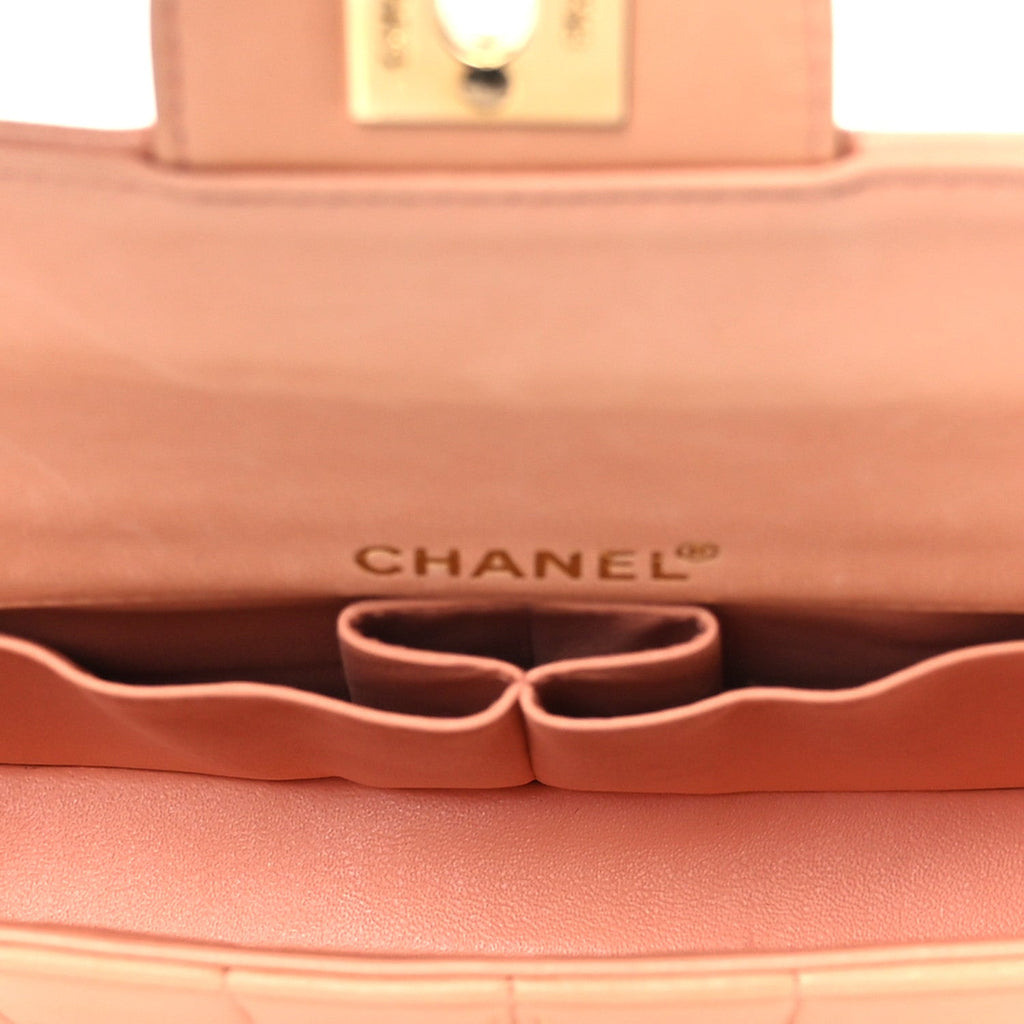 Chanel Lambskin East West Chocolate Bar Flap Light Orange