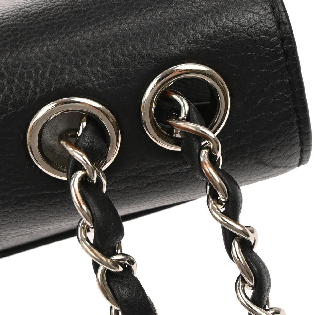 Chanel 2017-2018 Black Caviar Skin Box Flap Bag Shoulder Bag