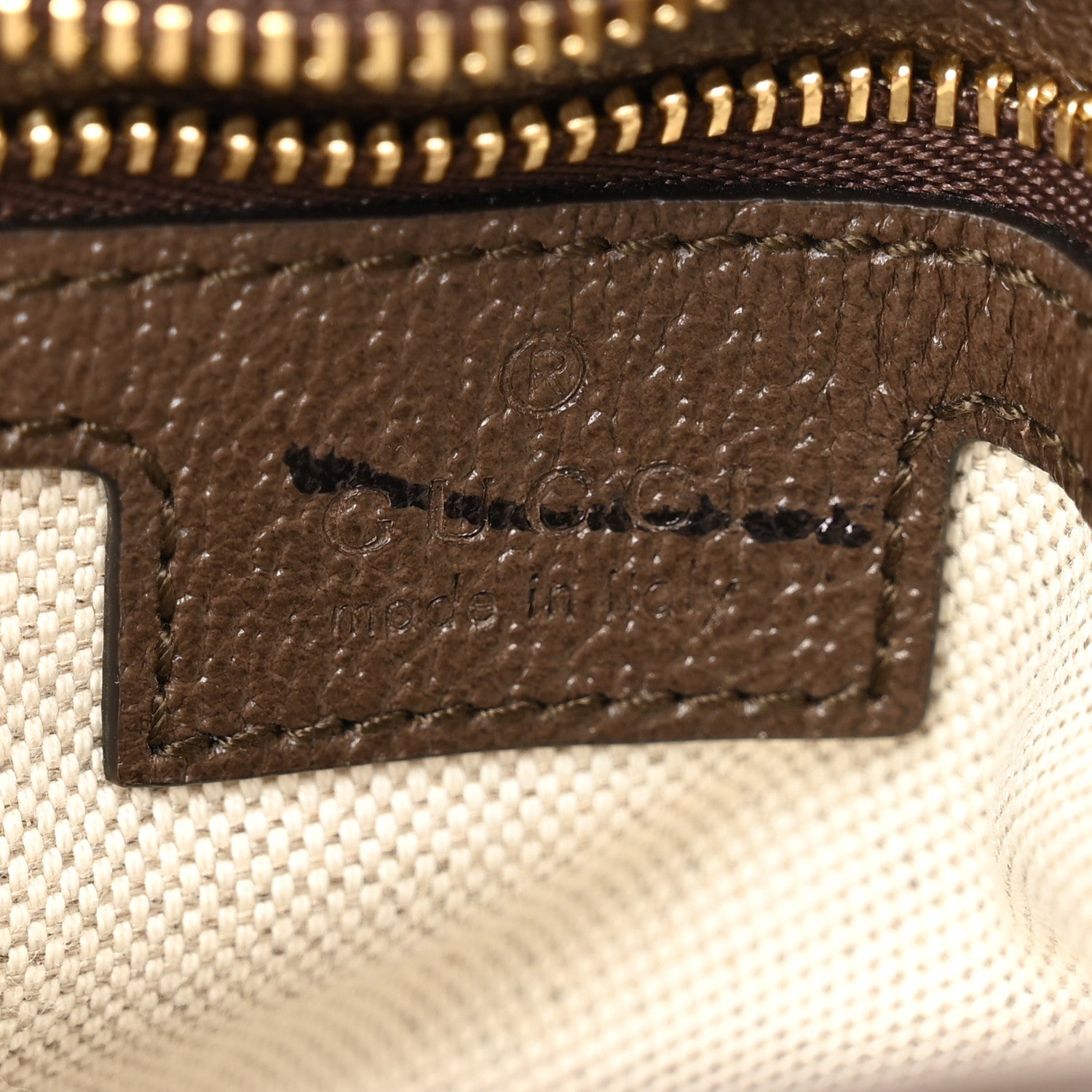 Gucci GG Supreme Monogram Textured Dollar Calfskin Web Medium Blondie Top Handle Shoulder Flap Bag Beige Ebony New Acero